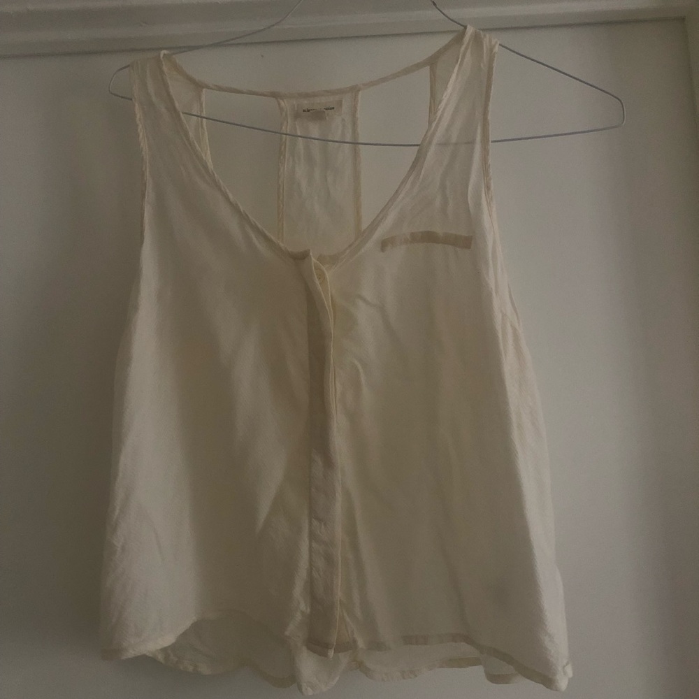 ❤️Silence + Noise Strappy Cream Hidden buttons Top Blouse Size S
